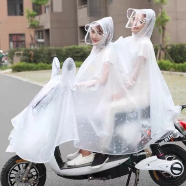 Áo mưa 1-2 người trong suốt, bộ cánh dơi họa tiết bông tuyết - chống thấm cao cấp, giá 90k