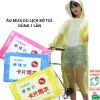 Áo Mưa 1 Lần Nylon, Nón Trùm Đầu Nhỏ Gọn, Bỏ Túi Tiện Lợi Phượt Đường