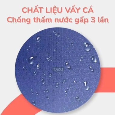 Áo Mưa 1 Người Tazo - Khóa Kéo Bít, Vải Dù Da Cá, Dây Kéo Trước, Giá 93.000đ 2