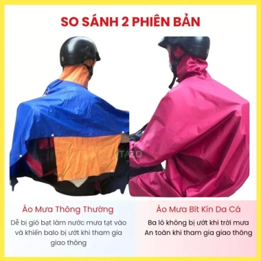 Áo Mưa 1 Người Tazo - Khóa Kéo Bít, Vải Dù Da Cá, Dây Kéo Trước, Giá 93.000đ 3