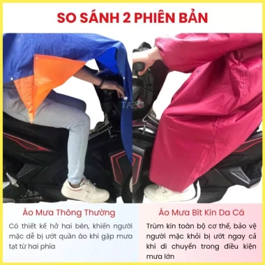 Áo Mưa 1 Người Tazo - Khóa Kéo Bít, Vải Dù Da Cá, Dây Kéo Trước, Giá 93.000đ 4