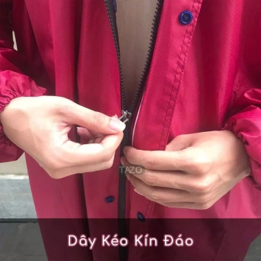 Áo Mưa 1 Người Tazo - Khóa Kéo Bít, Vải Dù Da Cá, Dây Kéo Trước, Giá 93.000đ 5