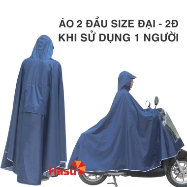 Áo mưa 2 đầu cánh dơi Hasu size 5XL - Bao toàn thân xe máy, rộng, giá 82.000đ