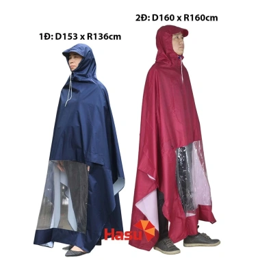 Áo mưa 2 đầu cánh dơi Hasu size 5XL - Bao toàn thân xe máy, rộng, giá 82.000đ