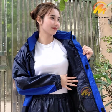 Áo Mưa 2 Lớp Siêu Chống Thấm Cho Nam Nữ, Bộ Người Lớn, Mũ Gấp Gọn & Phản Quang - Giá 234.220₫