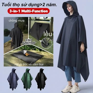 Áo Mưa 3 trong 1 siêu nhỏ gọn – chống gió, chống mưa, thoáng khí, dùng cho đi bộ, leo núi, du lịch – giá 120.000₫