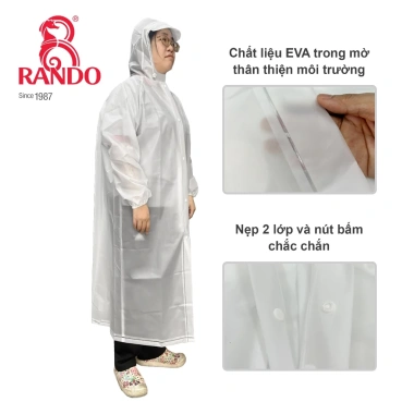 Áo Mưa Balo Eva RANDO Chính Hãng – Che Chắn Toàn Thân, Siêu Nhẹ, Chống Thấm Nước 3