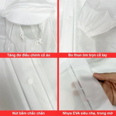 Áo Mưa Balo Eva RANDO Chính Hãng – Che Chắn Toàn Thân, Siêu Nhẹ, Chống Thấm Nước 4