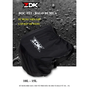 Áo Mưa Balo ZDK 10-15L Chống Thấm Co Giãn Ôm Gọn Vải Oxford Khóa ABS Cố Định 39.000đ