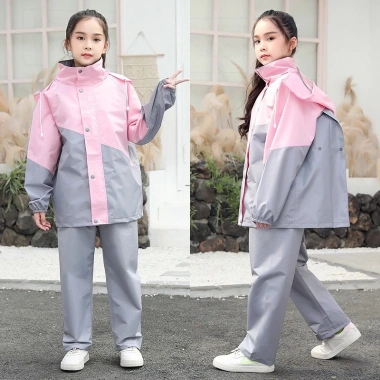 Áo mưa bé có khóa kéo và nút bấm, che balo rộng, siêu bền, chống thấm, giá 259k 2