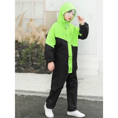 Áo mưa bé có khóa kéo và nút bấm, che balo rộng, siêu bền, chống thấm, giá 259k 3