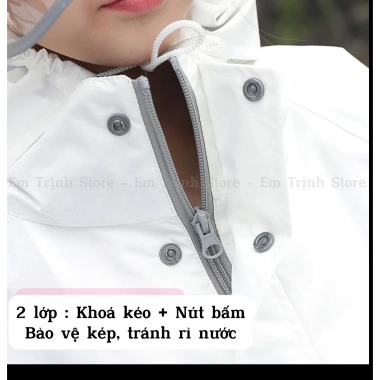 Áo mưa bé có khóa kéo và nút bấm, che balo rộng, siêu bền, chống thấm, giá 259k 8