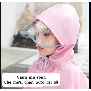 Áo mưa bé có khóa kéo và nút bấm, che balo rộng, siêu bền, chống thấm, giá 259k 9