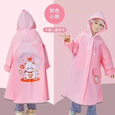 Áo mưa bé có kính chắn, che balo, EVA nhẹ, họa tiết hoạt hình cute - Giá 179.000₫ 6