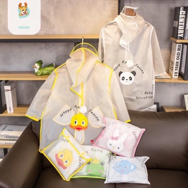 Áo mưa bé họa tiết thú cao cấp, form rộng thoải mái, mang balo - Hot 2.023, chỉ 125k