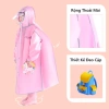 Áo Mưa Bé Khóa Kéo EVA Mềm Mại, Có Mặt Nạ, Túi, Phản Quang, Gấp Gọn Dễ Mang 2
