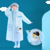 Áo Mưa Bé Khóa Kéo EVA Mềm Mại, Có Mặt Nạ, Túi, Phản Quang, Gấp Gọn Dễ Mang 4