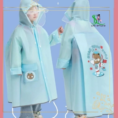 Áo mưa bé kính chắn, che balo, EVA nhẹ, họa tiết hoạt hình cute – 179.000₫ 4