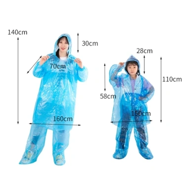 Áo mưa BENYTRO quấn chân dày, chống thấm, du lịch cắm trại, trẻ em & người lớn