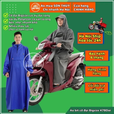 Áo mưa bít kín Bigsize Sơn Thủy - Cỡ đại cho người trên 1m7, mã K7B, giá 246k