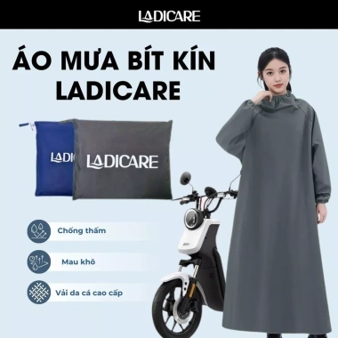Áo mưa bít LADICARE kín toàn thân vải da cá chống thấm cao cấp cho nam nữ xe máy - 169k