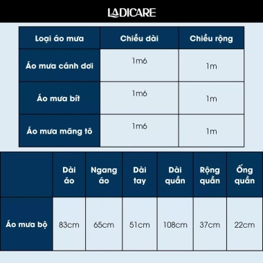 Áo mưa bít LADICARE kín toàn thân vải da cá chống thấm cao cấp cho nam nữ xe máy - 169k