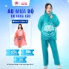 Áo mưa bộ Chúc Sen PVC dẻo cao cấp, không thấm nước, khóa kéo, phù hợp 40-70kg