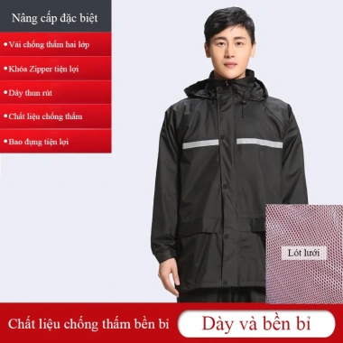 Áo mưa bộ MYT vải dày phản quang chống nước cho nam nữ, bảo vệ toàn thân, giá 172k