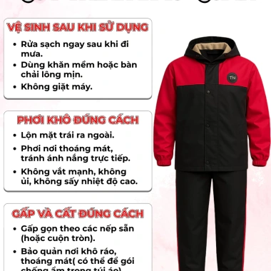 Áo mưa bộ nam nữ HV01 cao cấp 2 lớp chống thấm, giữ ấm mùa đông, mũ tháo rời