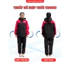 Áo mưa bộ nam nữ HV01 cao cấp 2 lớp chống thấm, giữ ấm mùa đông, mũ tháo rời 10