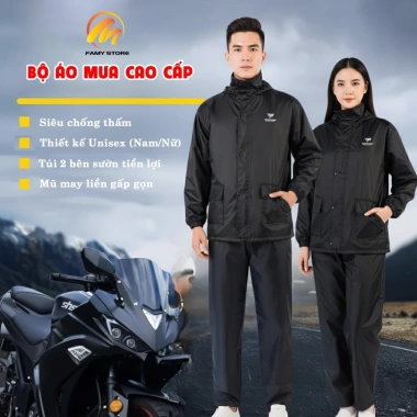 Áo Mưa Bộ Nam Nữ Người Đi Xe Máy - Phản Quang, Mũ Gấp Gọn, Giá 199k - Famystore