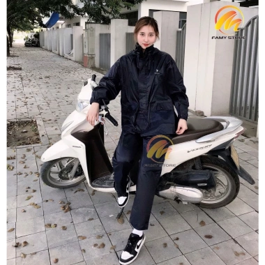 Áo Mưa Bộ Nam Nữ Người Đi Xe Máy - Phản Quang, Mũ Gấp Gọn, Giá 199k - Famystore