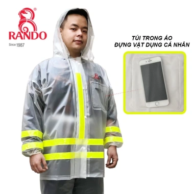 Áo Mưa Bộ RANDO Nhựa Trong Nhẹ Không Thấm Nước Dành Cho Phượt Xe Đạp Giá 193.000
