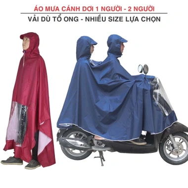 Áo mưa cánh dơi 2 người 1 người size đa dạng vải dù tổ ong siêu nhẹ - 82.000đ