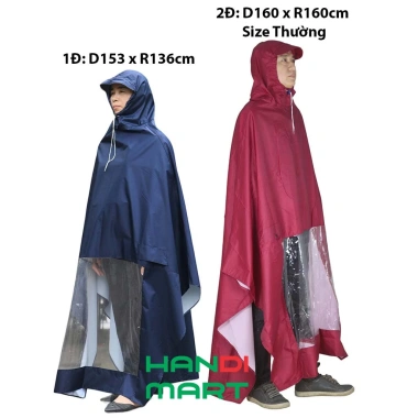 Áo mưa cánh dơi 2 người 1 người size đa dạng vải dù tổ ong siêu nhẹ - 82.000đ