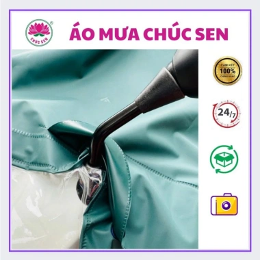 Áo mưa cánh dơi CHÚC SEN 1 người cho nam nữ, loại lớn trùm xe máy F6 nhựa PVC cao cấp dày dặn - chỉ 90.000₫