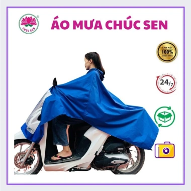 Áo mưa cánh dơi CHÚC SEN 1 người cho nam nữ, loại lớn trùm xe máy F6 nhựa PVC cao cấp dày dặn - chỉ 90.000₫