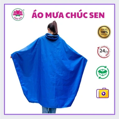 Áo mưa cánh dơi CHÚC SEN 1 người cho nam nữ, loại lớn trùm xe máy F6 nhựa PVC cao cấp dày dặn - chỉ 90.000₫