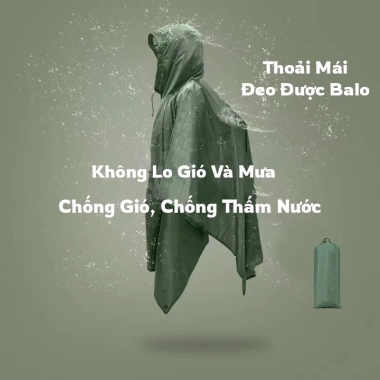 Áo Mưa Cánh Dơi Oxford Chống Thấm Toàn Thân Choàng Xe Máy Tiện Lợi 115k