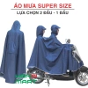 Áo mưa cánh dơi Super Size 2 đầu-1 đầu, 2 người 1 người 5XL, vải dù bền Hasu - 82.000₫