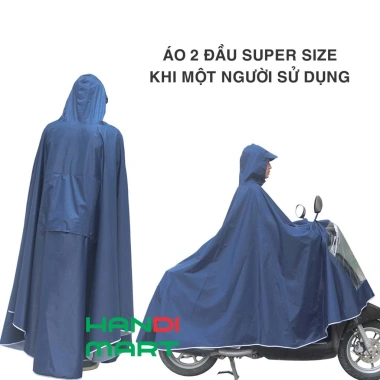 Áo mưa cánh dơi Super Size 2 đầu-1 đầu, 2 người 1 người 5XL, vải dù bền Hasu - 82.000₫