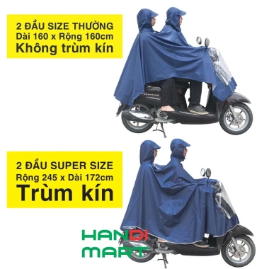 Áo mưa cánh dơi Super Size 2 đầu-1 đầu, 2 người 1 người 5XL, vải dù bền Hasu - 82.000₫ 5 Áo mưa cánh dơi Super Size 2 đầu-1 đầu, 2 người 1 người 5XL, vải dù bền Hasu - 82.000₫ 5