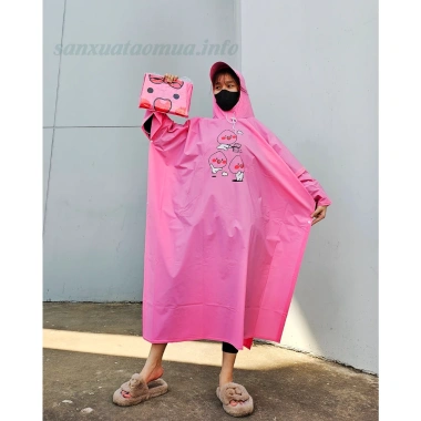 Áo mưa cánh dơi xẻ tà hoạt hình Bé Đào Bơ Đào cầm đàn PVC Đài Loan giảm giá 45k 6 Áo mưa cánh dơi xẻ tà hoạt hình Bé Đào Bơ Đào cầm đàn PVC Đài Loan giảm giá 45k 6