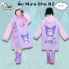 Áo Mưa Cao Cấp 3D Kuromi Melody Kitty Cún Trắng Kiểu Rộng Đeo Balo EVA Cho Bé