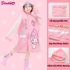 Áo Mưa Cao Cấp 3D Kuromi Melody Kitty Cún Trắng Kiểu Rộng Đeo Balo EVA Cho Bé 2