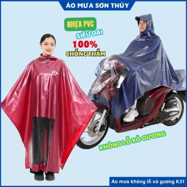 Áo mưa choàng 1 mũ PVC siêu dai K31 Sơn Thủy ST2 - Giá chỉ 152.000đ
