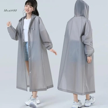 Áo mưa có mũ trùm đầu dài một mảnh cho người lớn, chống nước, tái sử dụng, nam nữ du lịch ngoài trời