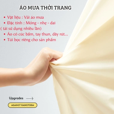 Áo mưa đa năng mỏng nam nữ chống nước, thiết kế đeo cặp, phù hợp đi bộ, xe đạp, cắm trại du lịch - Giá 32.500 VND 5