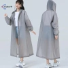 Áo mưa dài một mảnh có mũ trùm đầu cho nam nữ, chống nước, trong suốt, tái sử dụng - Dành cho du lịch ngoài trời