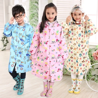 Áo Mưa Dây Kéo Bé Trai Gái Ngăn Đeo Balo - Raincoat Thời Trang Giá Ưu Đãi 126k